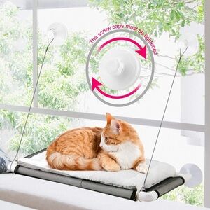 Window-Mounted Cat Bed - Pink